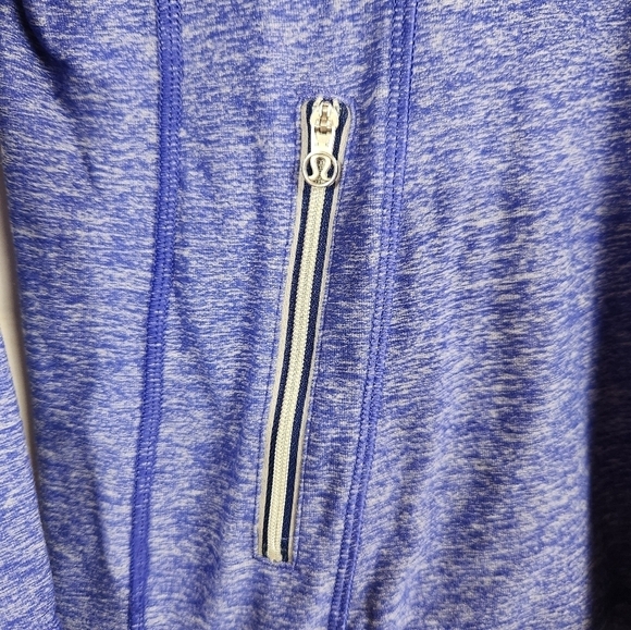 Lululemon Run Back On Track Hoodie Pullover Heathered Pigment Blue Size 8 - Picture 7 of 12